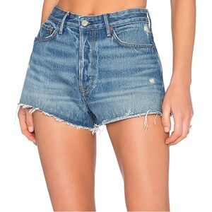 GRLFRND Blue High Waist Denim Shorts